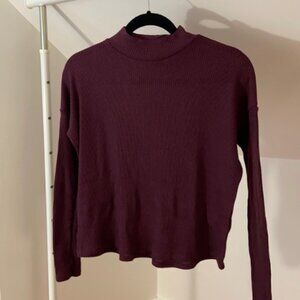 H&M Divided Plum Purple Ribbed Mock Turtleneck XS
